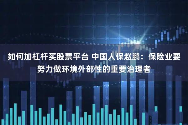 如何加杠杆买股票平台 中国人保赵鹏：保险业要努力做环境外部性的重要治理者